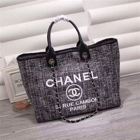 chanel black and white tote replica|master copy chanel bag.